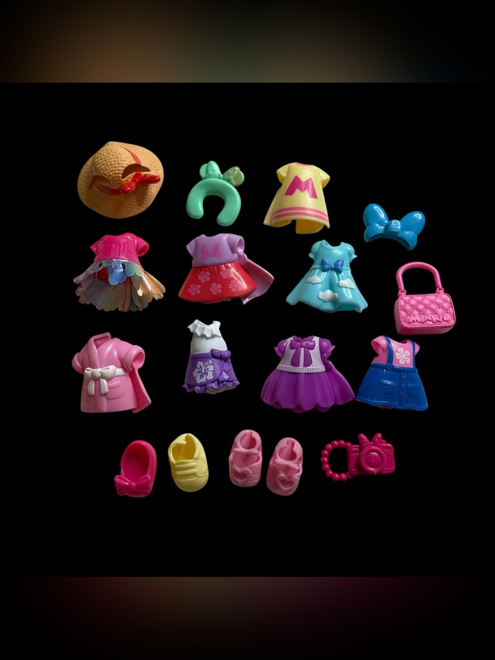 Fisher Price Disney Minnie Mouse Snap n Pose Doll Clothes Fashion Accessory Lot